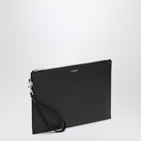 26SS 생로랑 엠보스 레더 파리 지퍼 태블릿 홀더 683865BTY0N Black - SAINT LAURENT