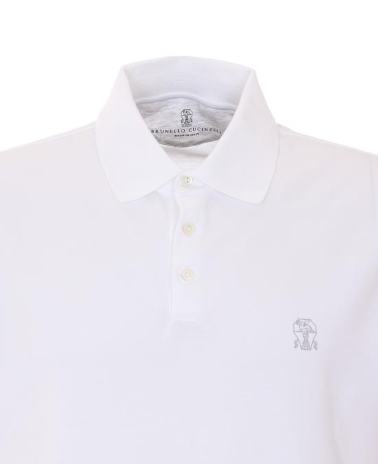 26SS 브루넬로 쿠치넬리 폴로 티셔츠 ME8548788 CK640 White - BRUNELLO CUCINELLI
