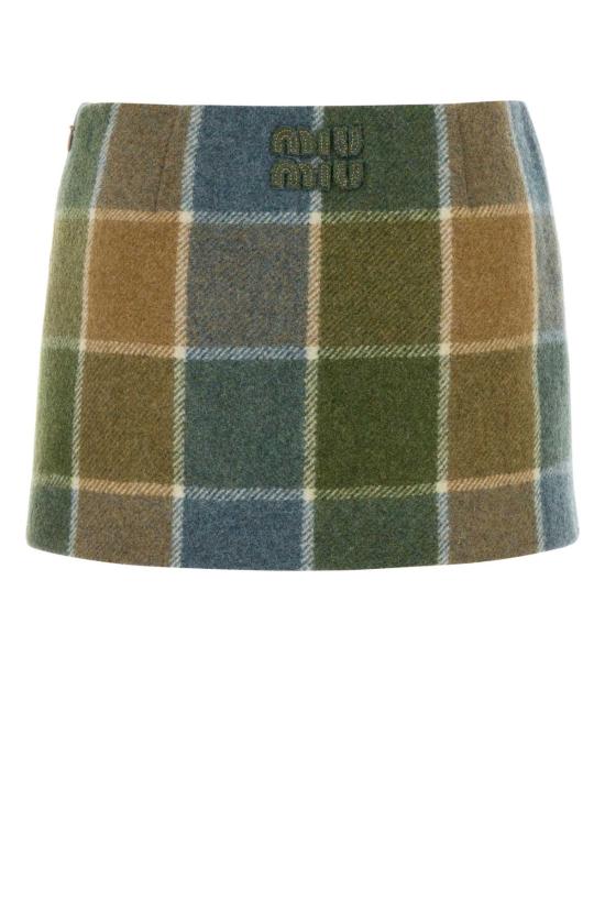 26SS 미우미우 숏 스커트 MG2604SOOO1806 F0XX7 Checked - MIU MIU