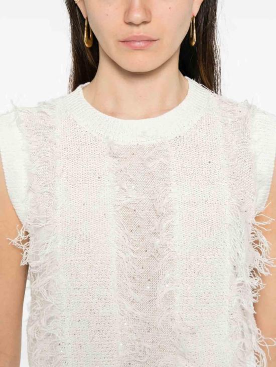 26SS 페세리코 민소매 티셔츠 A98209F079106A02A White - PESERICO