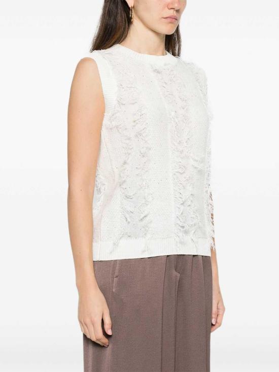 26SS 페세리코 민소매 티셔츠 A98209F079106A02A White - PESERICO