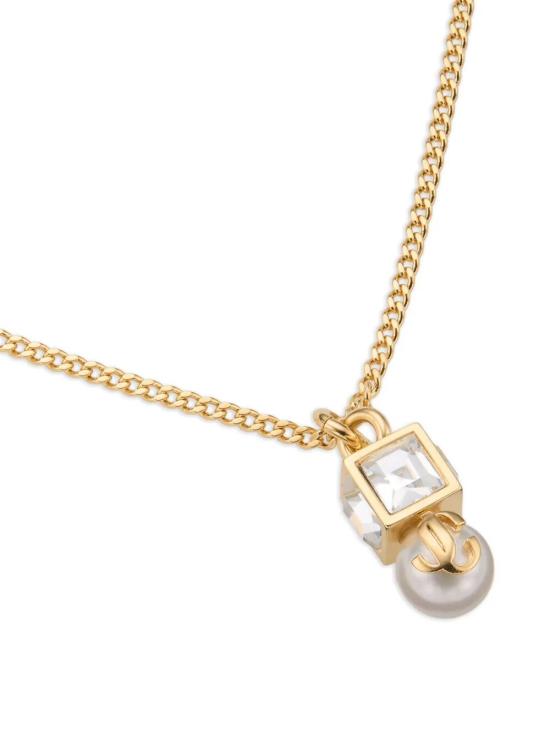 26SS 지미추 목걸이/팬던트 JC PEARL C PNDNT FTA GOLD WHITE CRYSTAL - JIMMY CHOO