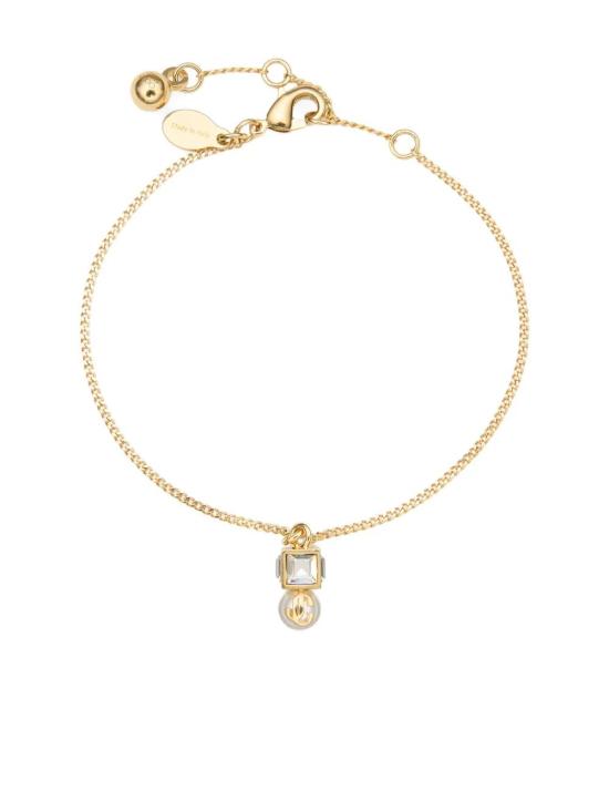 26SS 지미추 팔찌 JC PEARL C BRCLT FTA GOLD WHITE CRYSTAL
