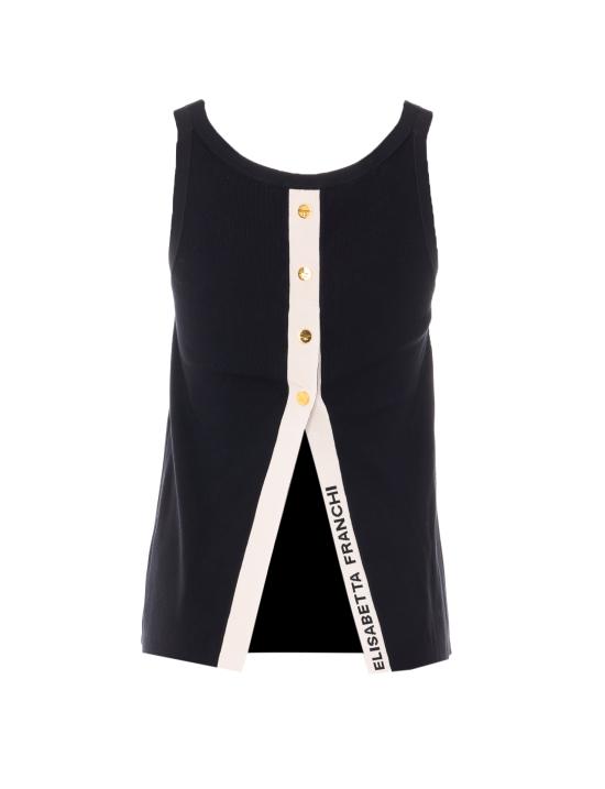 26SS 엘리자베타프랜치 긴팔 티셔츠 TK72S61E2 685 Black - ELISABETTA FRANCHI