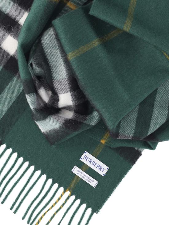 26SS 버버리 프린지 엠브로이더드 캐시미어 머플러 8094653 A9545 Green - BURBERRY