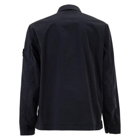 26SS 스톤 아일랜드 스트레치 오가닉 코튼 트윌 레귤러핏 컨실드 집 오버셔츠 L1S151200013 NAVY - STONE ISLAND