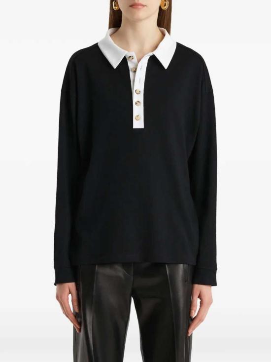 26SS 케이트 폴로 티셔츠 24534219W4219 294 BLACK WHITE - KHAITE