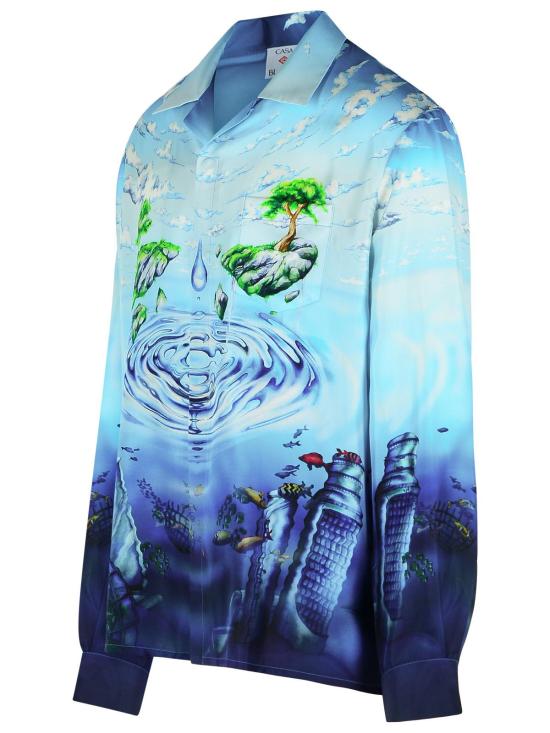 26SS 카사블랑카 긴팔 셔츠 M SP26 SH 006 01LOST ATLANTIS Blue - CASABLANCA