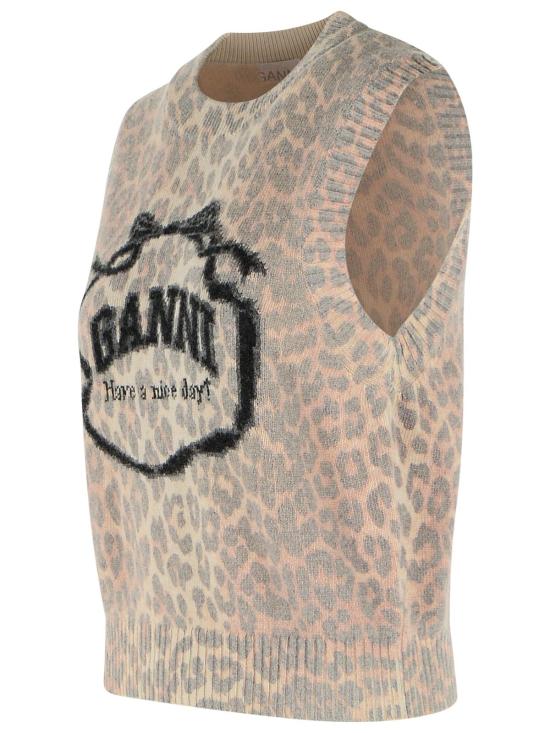 26SS 가니 그래픽 울 베스트 A1070044943 Brown - GANNI