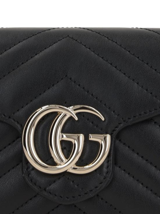 26SS 구찌 GG 마몽 체인 월랫 837745 AAET81000 Black - GUCCI