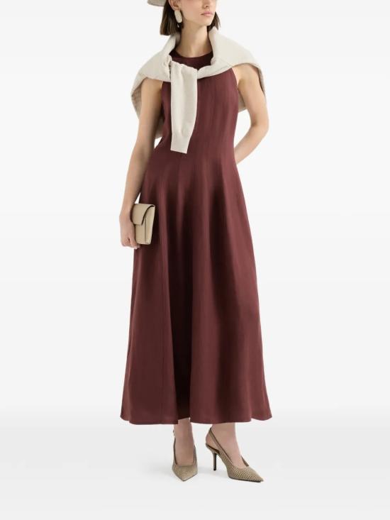 26SS 브루넬로 쿠치넬리 롱 원피스 MH126A5171C9288 Bordeaux - BRUNELLO CUCINELLI