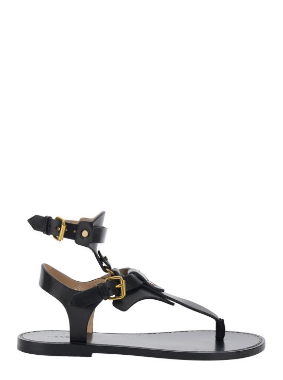 26SS 이자벨마랑 EVEENA 이브나 레더 스트랩 샌들 SD0273FAD1B04S01BK Black