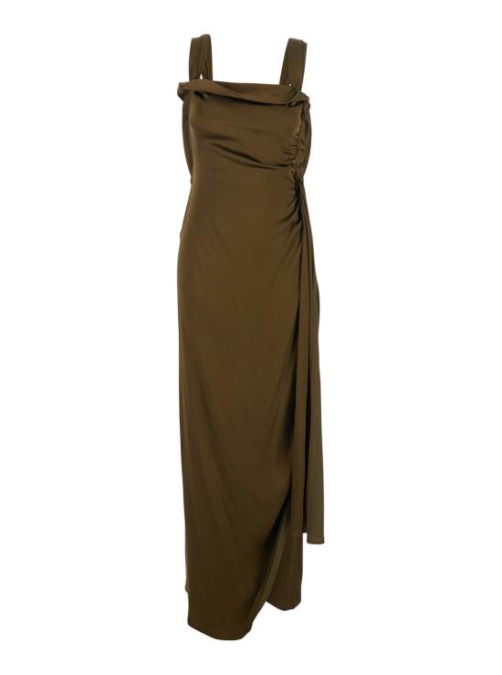 26SS 마르지엘라 실크 새틴 맥시 드레스 S51DG0005M35797813 Brown