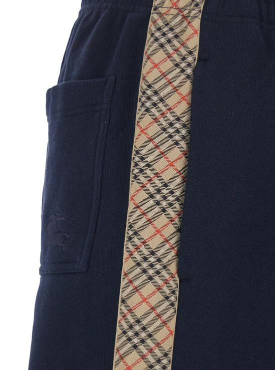 26SS 버버리 체크 트리밍 코튼 조깅 팬츠 8118995A1222 Blu - BURBERRY