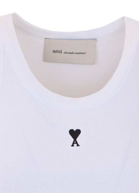 26SS 아미 알렉산드르 마티우시 긴팔 티셔츠 FTP811 JE0117100 White - AMI ALEXANDRE MATIUSSI