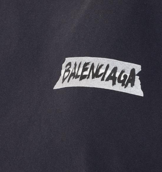 26SS 발렌시아가 마스킹 테이프 티셔츠 850990 TTVL61041 Black - BALENCIAGA