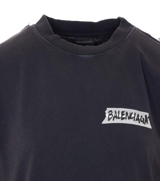 26SS 발렌시아가 마스킹 테이프 티셔츠 850990 TTVL61041 Black - BALENCIAGA