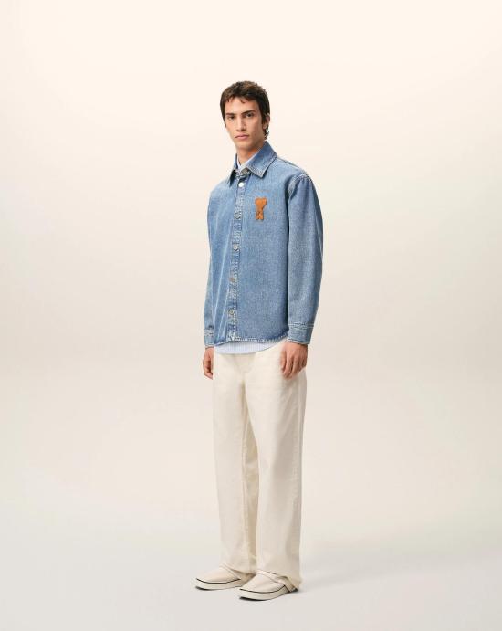 26SS 아미 ADC 코튼 니트 오버셔츠 UJK897DE0046 480 - AMI