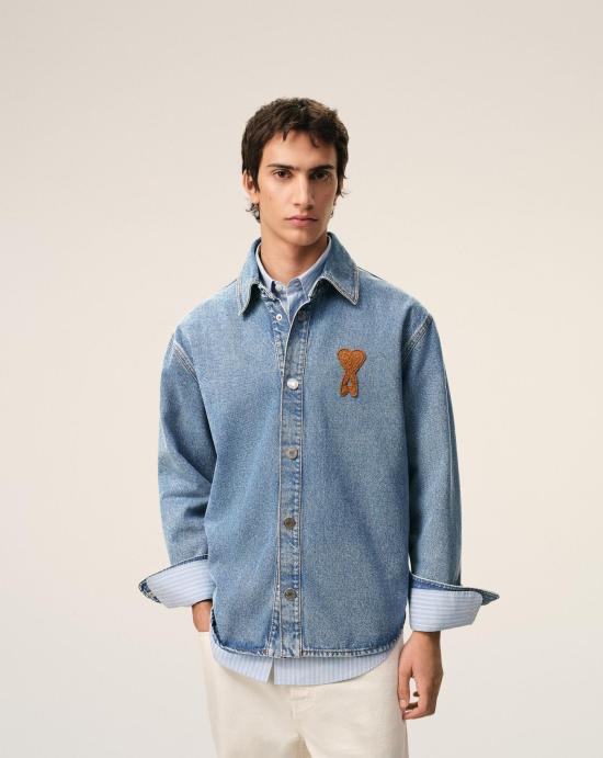 26SS 아미 ADC 코튼 니트 오버셔츠 UJK897DE0046 480 - AMI