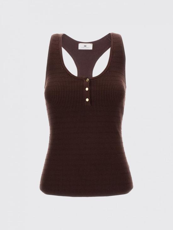 26SS 엘리자베타프랜치 반팔 티셔츠 TK75B61E2 644 Brown - ELISABETTA FRANCHI