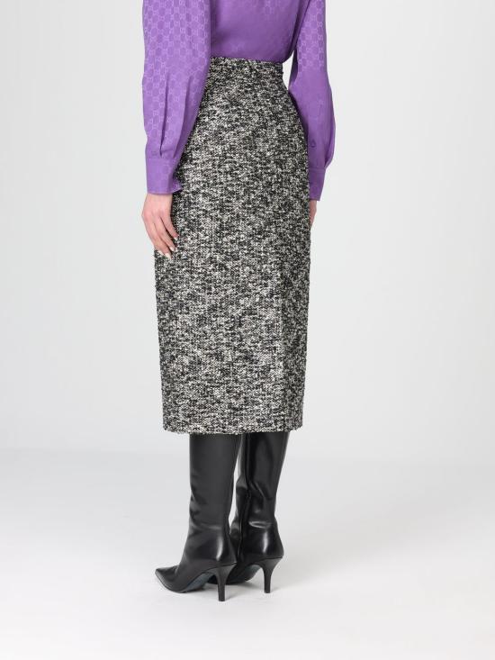 26SS 구찌 미디 스커트 853052ZATQ7 1173 Black - GUCCI