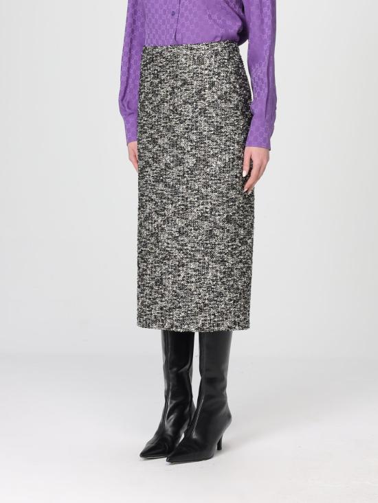 26SS 구찌 미디 스커트 853052ZATQ7 1173 Black - GUCCI