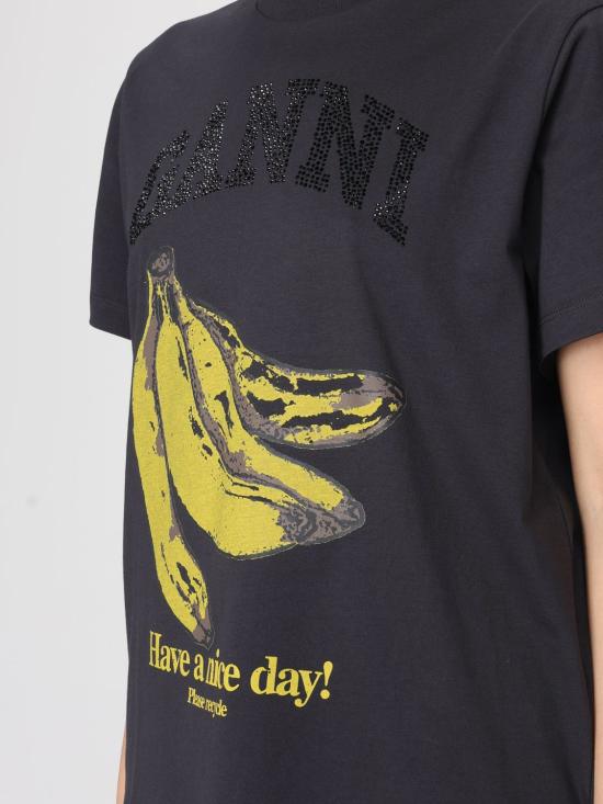 26SS 가니 바나나 그래픽 티셔츠 T4238 252 Black - GANNI