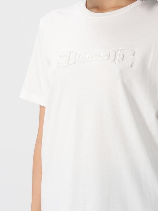 26SS 엘리자베타프랜치 반팔 티셔츠 MA68P61E2 270 White - ELISABETTA FRANCHI