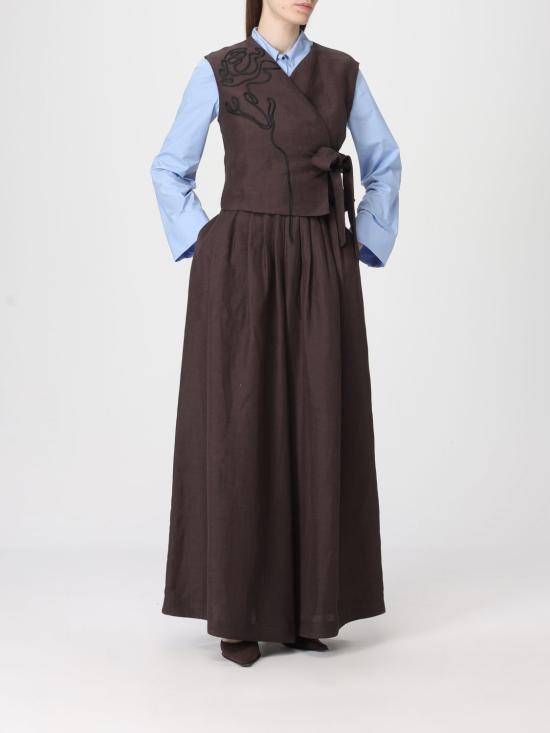 26SS 리비아나 콘티 팔라초 팬츠 F6SL75 W18 0 Brown - LIVIANA CONTI