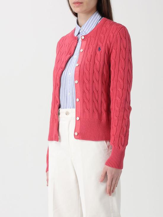26SS 폴로 랄프로렌 폴로 자수 케이블 니트 가디건 211971868 503 Red - POLO RALPH LAUREN