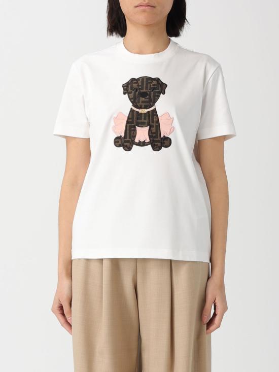 26SS 펜디 반팔 티셔츠 FS7254AW94 F08QQ White