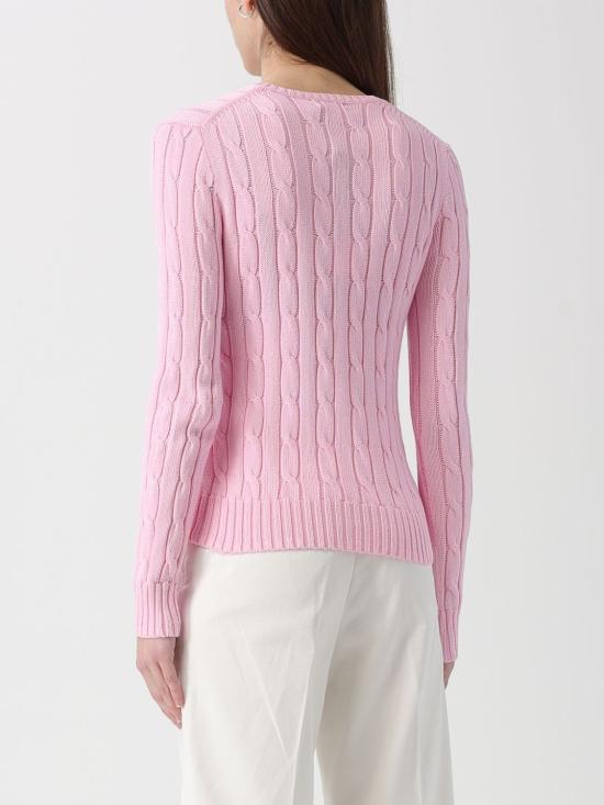 26SS 폴로 랄프로렌 폴로 자수 케이블 니트 스웨터 211971869 010 Pink - POLO RALPH LAUREN