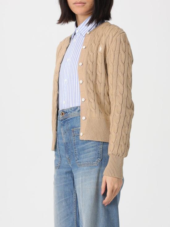 26SS 폴로 랄프로렌 폴로 자수 케이블 니트 가디건 211971868 502 Kaki - POLO RALPH LAUREN