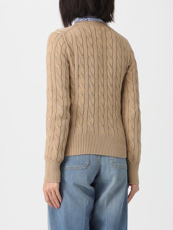 26SS 폴로 랄프로렌 폴로 자수 케이블 니트 가디건 211971868 502 Kaki - POLO RALPH LAUREN