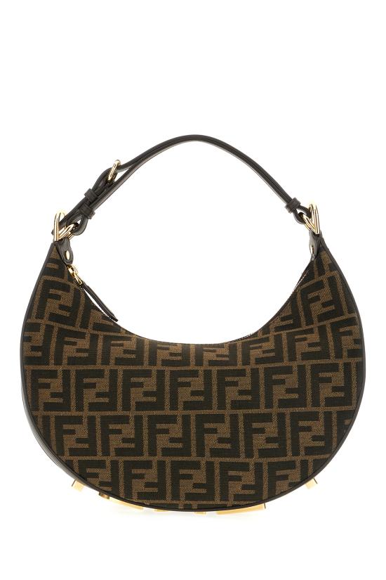 26SS 펜디 펜디그라피 스몰 패브릭 호보백 8BR798ALP3 F1I02 Tabacco