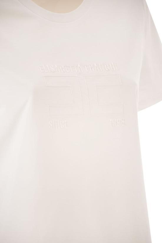 26SS 엘리자베타프랜치 반팔 티셔츠 MA71G61E2 270 CHALK - ELISABETTA FRANCHI