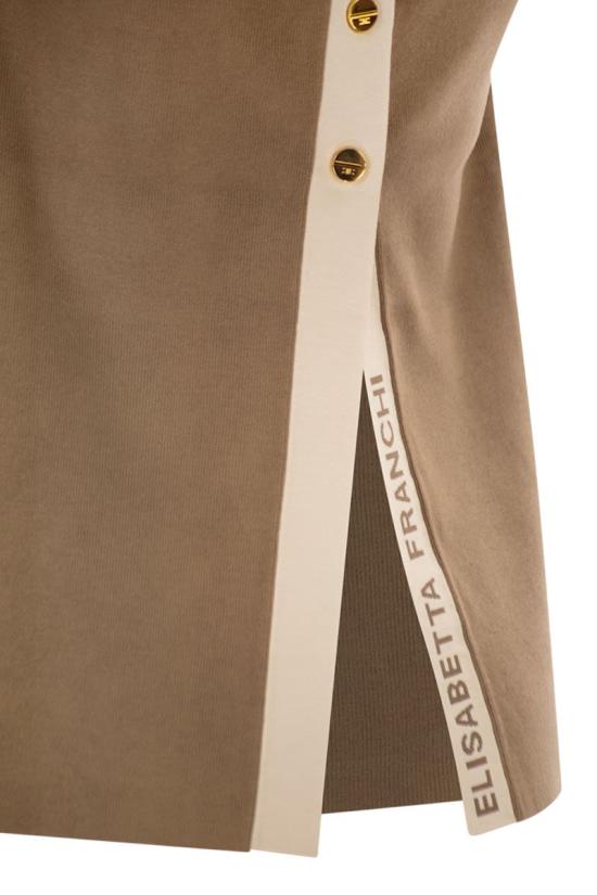 26SS 엘리자베타프랜치 반팔 티셔츠 TK72S61E2 727 CAMEL - ELISABETTA FRANCHI