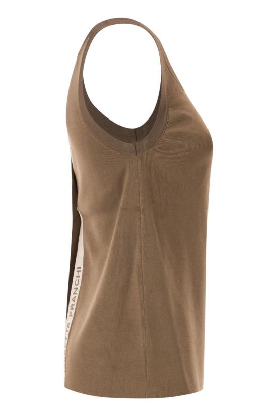 26SS 엘리자베타프랜치 반팔 티셔츠 TK72S61E2 727 CAMEL - ELISABETTA FRANCHI