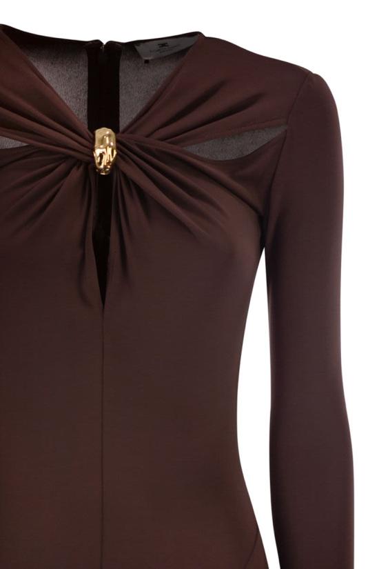 26SS 엘리자베타프랜치 미디 원피스 AB88561E2 644 BROWN - ELISABETTA FRANCHI