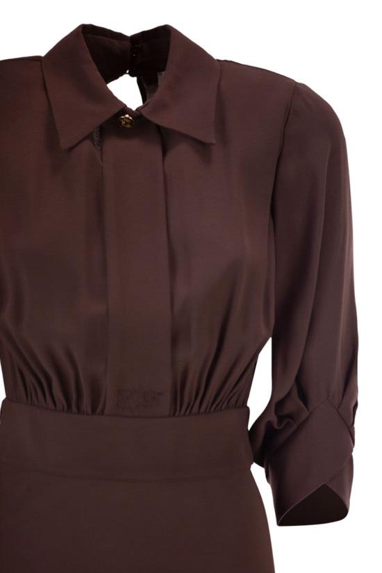 26SS 엘리자베타프랜치 미디 원피스 AB92361E2 644 BROWN - ELISABETTA FRANCHI