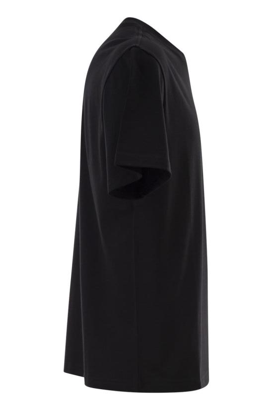 26SS 호간 반팔 티셔츠 KQMB3522360ZFVB999 BLACK - HOGAN