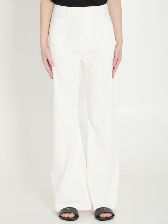 26SS 셀린느 스트레이트 팬츠 RP0FX805P 07IA WHITE