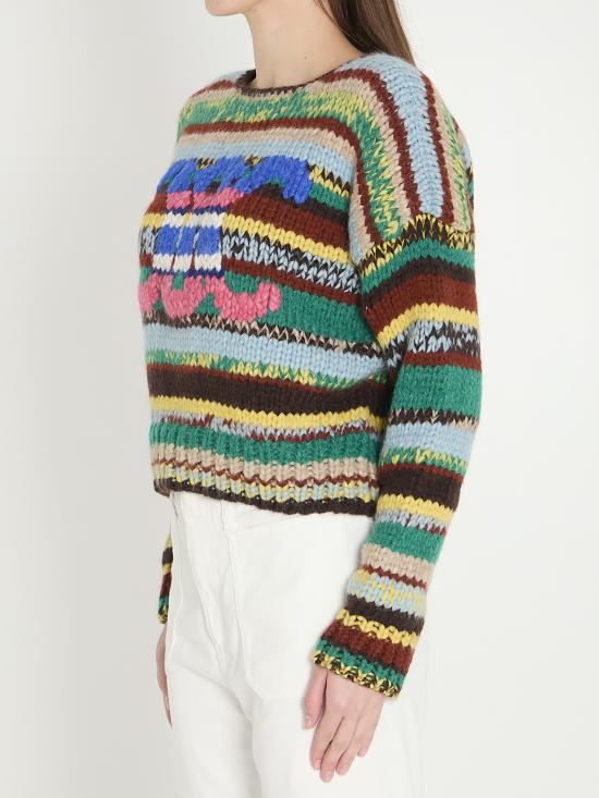 26SS 셀린느 물리네 알파카 & 울 크루넥 스웨터 RY0PR2V08 31GM GREEN - CELINE