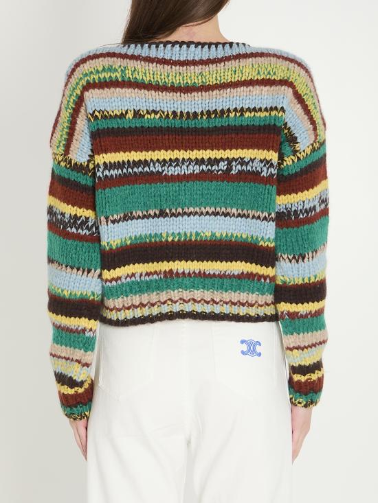 26SS 셀린느 물리네 알파카 & 울 크루넥 스웨터 RY0PR2V08 31GM GREEN - CELINE