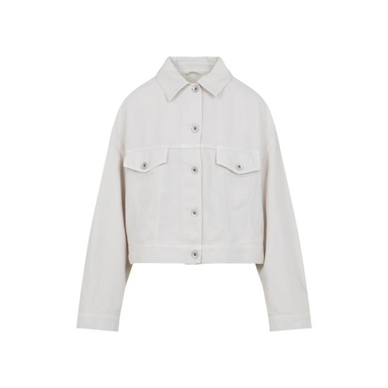 26SS 브루넬로 쿠치넬리 다이 코튼 & 리넨 아우터 재킷 ML9967674C8739 WHITE