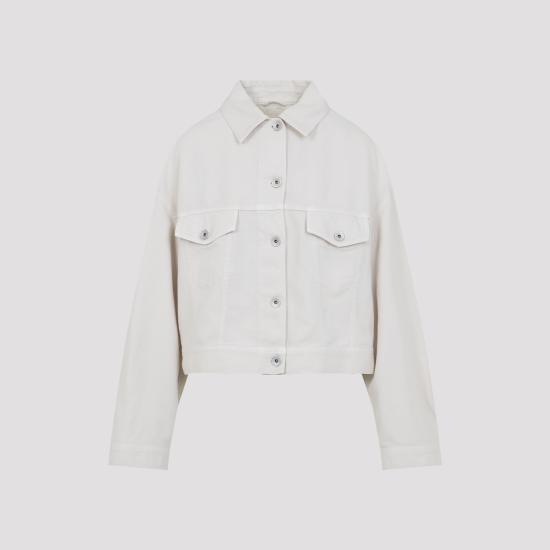 26SS 브루넬로 쿠치넬리 다이 코튼 & 리넨 아우터 재킷 ML9967674C8739 WHITE - BRUNELLO CUCINELLI