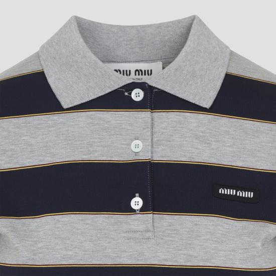 26SS 미우미우 반팔 티셔츠 MJN536SOOO14RT F005R STRIPPED - MIU MIU