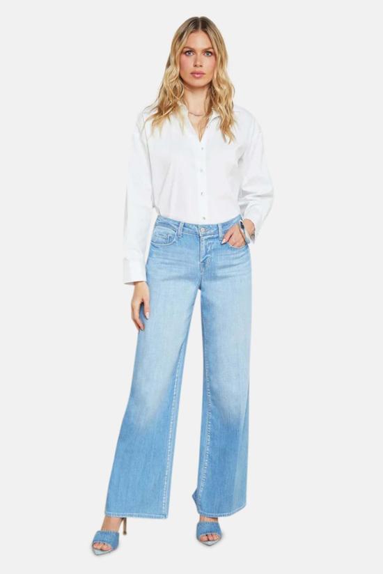  라장스 데님 팬츠 L'agence Alicent 와이드 레그 진 - L'AGENCE