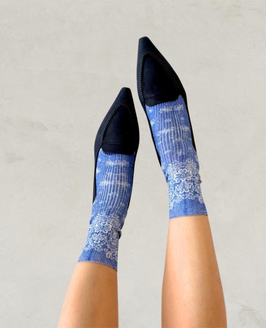  마리아 라 로사 양말 Maria La Rosa Bahia  블루 반다나 페이즐리 - MARIA LA ROSA