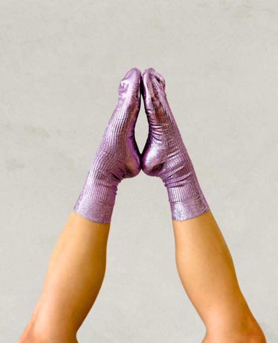  마리아 라 로사 양말 Maria La Rosa 라일락 실크  라일락 호일